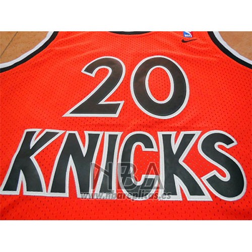 Camiseta New York Knicks Allan Houston NO 20 Retro Naranja